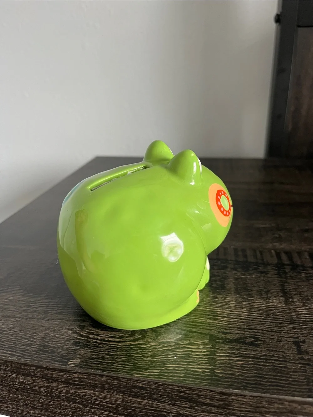 Green Ceramic Frog Coin Bank - 